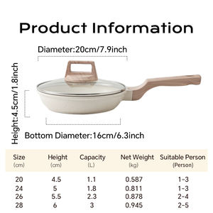 Cocina doméstica, estufa de Gas, cocina de inducción, Wok Universal de fondo plano, piedra médica, sartén antiadherente de aluminio con tapa - Product Image 2