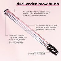 0060 Double extrémité OEM vraies Techniques de gros Offre Spéciale synthétiques bon prix rose professionnel simple ensemble de pinceaux de maquillage de sourcil