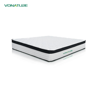 Matelas orthopédique moderne de 23 pouces en mousse à mémoire de forme et ressorts ensachés, hypoallergénique, avec housse en coton respirant, roulé en boîte pour chambre à coucher