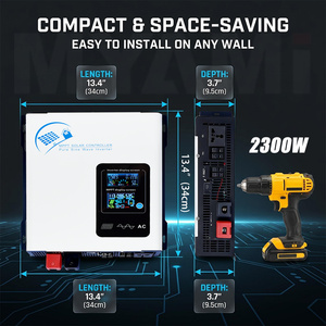 ระบบไฮบริดพลังงานแสงอาทิตย์แบบออฟกริด 4kw 3.3kw 2.3kw 1.3kw 12V 24V 48V เป็น 110V 220V เฟสเดียว ประสิทธิภาพสูง พร้อม MPPT 100A/60A/30A รุ่น MY-ES400 - Product Image 6