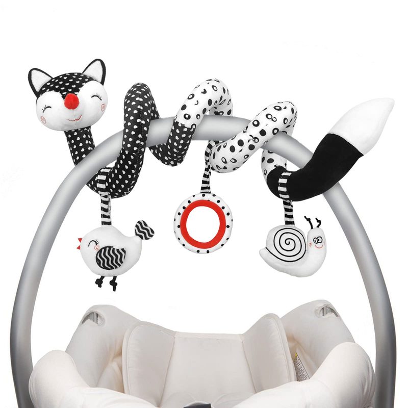 Black White Stroller Baby Spiral Plush