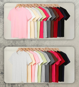 T-shirts pour femmes à manches courtes en coton et élasthanne, col rond, hauts d'été décontractés, mignons, polyvalents, basiques - Product Image 5