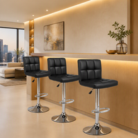 Tabouret de bar pivotant blanc minimaliste, réglable en hauteur avec vérin à gaz, pour café, bar, salon, réception