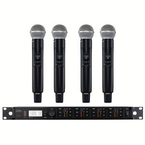 Microphone sans fil professionnel UHF TNH ULXD4Q 4 canaux BETA58A <span class=keywords><strong>SM</strong></span> <span class=keywords><strong>58</strong></span> KSM8/9, micro-cravate et micros à main pour église - Product Image 2