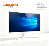 Computadora Todo en Uno Curva COOLBIRD de 32 Pulgadas, Intel I3 I5 I7 Opcional, Cámara, GPU Discreta, Computadora de Escritorio AIO para Oficina en Casa