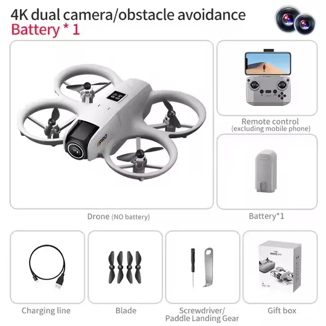 Hot Sale I1 Pro 4K HD FPV Camera Drone Beginner Drones 6-Channel Remote Control Mini Size Batteries Included Foldable Design