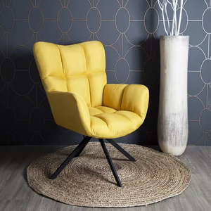 <span class=keywords><strong>Fauteuil</strong></span> pivotant en tissu chaise de canapé moderne confortable loisirs à dossier haut pour le salon conceptions de client en métal jaune acceptables - Product Image 6