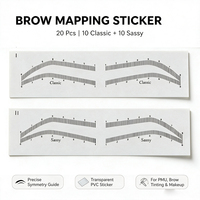 Plantilla Adhesiva para Mapeo de Cejas, Guía de Contorno para Aerógrafo, Diseños Clásicos y Modernos para Microblading y PMU