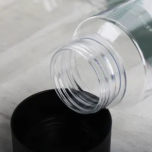 Toptan tek kullanımlık Pet plastik meyve suyu içecek şişesi boş şeffaf plastik su şişesi ince kapaklı içecek şişesi