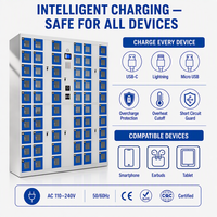 Armoire à Serrure Électronique Intelligente avec Chargement USB, Étanche, Résistante à la Rouille, Structure Assemblée, Stockage Sécurisé pour Téléphones Mobiles - Marque UFUN