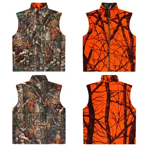 Gilet de Chasse Camouflage pour Homme Veste sans Manches de Terrain Respirante Camo Orange - Product Image 3