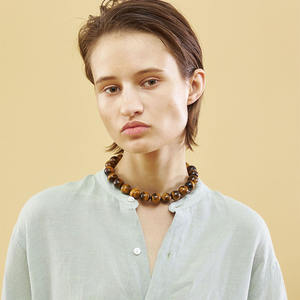 11 मिमी की बड़ी प्राकृतिक पत्थर बाघ की आंख की गांठ, हार के बाद हार - Product Image 6