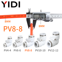 Raccords pneumatiques de marque PV YIDI, coude isodiamétrique en caoutchouc nitrile, plastique, métal, raccord rapide pour tuyau, connecteur d'angle 1,5 MPa