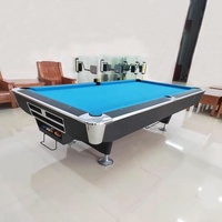 Table de billard de club d'intérieur en bois massif et ardoise marbrée, 7, 8 ou 9 pieds, avec accessoires, à prix abordable