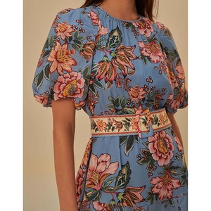 Nouvelle Robe Courte Décontractée pour Femme à Dos Ouvert, Manches Courtes, Encolure Carrée Élastiquée, Grand Ourlet Volanté, Respirante - Product Image 3