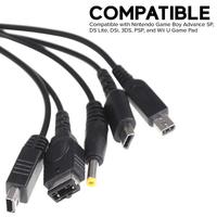 Câble USB 5 en 1 pour Nintendo DS / GBA SP / DSi / 3DS / 2DS / Sony PSP / Wii U Game Pad