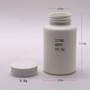 OEM Nhãn Dán <span class=keywords><strong>275Ml</strong></span> <span class=keywords><strong>HDPE</strong></span> Nhựa Tròn Vial Viên Thuốc Viên Nang Với Nắp Chống Trẻ Em - Product Image 2