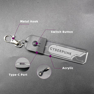 Llavero LED <span class=keywords><strong>Cyberpunk</strong></span> con Múltiples Modos de Iluminación Recargable por USB, Colgante Futurista - Product Image 5