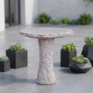 Banc en granit blanc vieilli brut pour commande en gros à prix abordable, idéal pour la décoration extérieure des hôtels et des jardins - Product Image 1