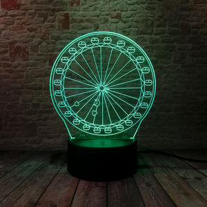 Bambini Camera Da Letto Della Decorazione LED 3D Ruota Panoramica Notturna Acrilico <span class=keywords><strong>Luce</strong></span> <span class=keywords><strong>di</strong></span> Notte Della Lampada - Product Image 4