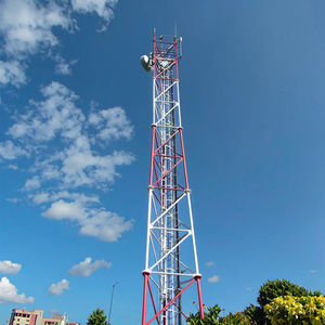 Torre Tubolare Zincata per Telecomunicazioni a 3 o 4 Gambe, in Acciaio Angolare, per Microonde, GSM, LTE, con 3 Tubi per Trasmissione del Segnale - Product Image 1
