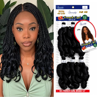 En gros BELLE 6X 12 pouces 100 grammes Cheveux bouclés français pour tressage, double trame machine, cheveux lisses pour crochet, tresses africaines, non inflammables