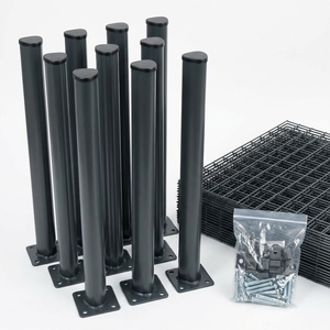 Kit de clôture 3D 1,5 m en treillis soudé galvanisé à chaud, panneau de jardin facile à installer, clôture extérieure DIY avec poteaux - Product Image 4