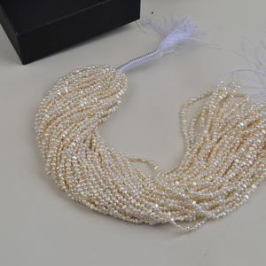 Perles de Zhuji en gros, perles d'eau douce blanches de 3-4 mm, collier de perles de riz, semi-finies, matériel de bijouterie DIY - Product Image 4