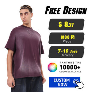 Camiseta Vintage de Algodón 100% Pesado para Hombre, Lavado Monkey, Manga Corta, 285GSM, Cuello Redondo, Holgada, Lisa - Product Image 2