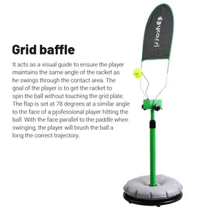 Equipo de entrenamiento de tenis/pickleball portátil, herramienta de entrenamiento de práctica de rebote, reboteador, pelota oscilante, ejercitador deportivo - Product Image 2