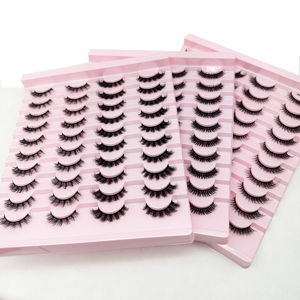 H22 20 paires de faux <span class=keywords><strong>cils</strong></span> de vison 3D faux <span class=keywords><strong>cils</strong></span> naturels dramatiques moelleux doux vaporeux Volume croisé outils de maquillage de <span class=keywords><strong>cils</strong></span> réutilisables - Product Image 4
