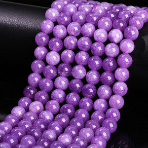 उच्च गुणवत्ता प्राकृतिक कैल्सेडनी बैंगनी सुलेमानी रत्न दौर ढीला मोती DIY कंगन हार गहने डिजाइन - Product Image 4