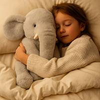 Peluche Éléphant Doux, Jouet en Peluche Géant, Poupée Éléphant Grise Cuddly, Coussin Doux à Câliner pour Décoration de Chambre d'Enfant, Cadeau