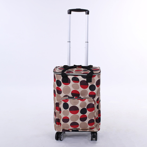 Foldable Aluminum Frame Hand Push Rolling Cart with Waterproof Insulated Cooler Bag, Portable Shopping Travel Grocery <strong>Trolley</strong> - Product Image 4