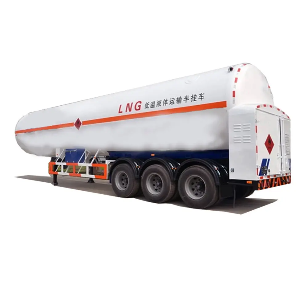 30-55 Meter Kubik Oksigen Cair Co2 LPG Amonia Cair LNG Tangki Tanker Jalan Semi Truk Trailer