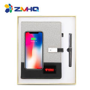 Personalizado 2023 Innovador A5 Dairy Notebook Set 7 colores Logotipo inalámbrico Banco de energía PU Cubierta Luz LED 7 colores Logotipo personalizable - Product Image 2