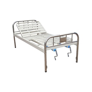 Cama de cabecera médica de acero inoxidable con descuento de 2 camas de hospital manuales - Product Image 1