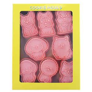 En gros 8Pcs Chien Cookie Cutter Avec Piston Timbres En Plastique De Qualité Alimentaire 3D Chiot Forme Mignon <span class=keywords><strong>Biscuit</strong></span> Moule Couleur Boîte Pour Cookie - Product Image 4