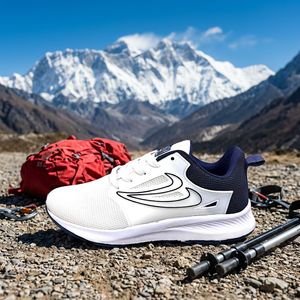 Zapatillas Deportivas Blancas de Malla Transpirable con Cordones, Ligeras, para Entrenamiento en Interiores - Product Image 6