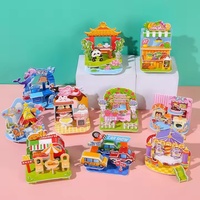 Rompecabezas 3D Personalizado, Modelo de Castillo, Casa de Muñecas, Juegos de Construcción DIY, Juguetes de Cartón para Niños, Plegables
