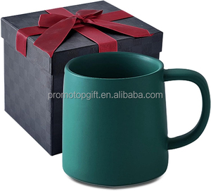 Wholesale 16oz Matte Glazed Eco-Friendly Ceramic Mug Custom Logo Personalized Green Black Promotional Drinkware for Beer Tea