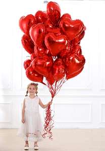 30 Uds globo en forma de corazón rojo 18 pulgadas globos Mylar de <span class=keywords><strong>amor</strong></span> para el día de San Valentín boda aniversario suministros - Product Image 5
