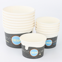 Gobelet à glace rond en papier personnalisé, motif sur mesure, pot à yaourt, gelato, sundae, 20 oz, pack familial, structure durable
