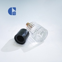Envase de Perfume Personalizado con Logotipo, Botella de Vidrio Cilíndrica Acanalada de 30ml 50ml 100ml, Envase de Perfume en Spray con Tapa Negra