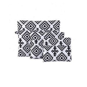 Nuevo Set de 3 Organizadores de Equipaje Plegables de Poliéster con Patrón Geométrico y Cierre de Cremallera - Product Image 5