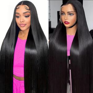 Perruques en cheveux humains indiens bruts en gros, frontales en dentelle HD 13x6, cuticules alignées, pré-épilées, sans colle, pour femmes noires - Product Image 2