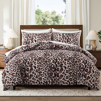 Fabricant direct conception personnalisée léopard zèbre rayure imprimé housse de couette taie d'oreiller ensemble reine taille literie pour la maison en gros