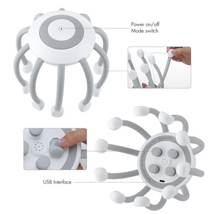 Masseur de tête sans fil Octopus avec thérapie musicale, 10 et 20 nœuds souples pour massage des tissus profonds, pour la maison et le bureau - Product Image 5