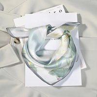 Foulard carré en soie de mûrier 100 % douce pour femme, 53 cm, idéal pour le printemps et l'été, bandeau pour cheveux, accessoire de mode pour la tête et le cou