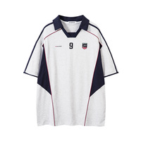 T-shirt à manches courtes style été 2025 pour hommes 100% coton incrusté Patchwork col rabattu Jersey pour Polo Sports